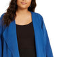 Nine West Women's Plus Size Open-Front Elastic-Back Cardigan Med Blue Size 2X