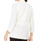Kasper Women's Petite Textured Sequined Jacket white Size Small