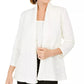 Kasper Women's Petite Textured Sequined Jacket white Size Small