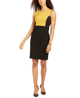 Kasper Women's Colorblocked Sheath Dress Black Size 12