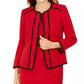 Kasper Women's Piping-Trim Collarless Jacket Red Size 6