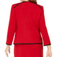 Kasper Women's Piping-Trim Collarless Jacket Red Size 6