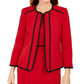 Kasper Women's Piping-Trim Collarless Jacket Red Size 6