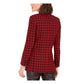 Bar III Women's Houndstooth Collarless Double-Breasted Jacket Black Size 2