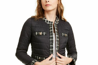 Anne Klein Womens Black Puffer Coat Black Size Medium