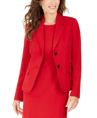 Kasper Women's Kasper Notched-Lapel Blazer Red Size 4
