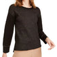 Anne Klein Women's Lurex Shimmer Sweater Black / Gold Size Extra Large