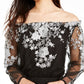 INC International Concepts Women's Embroidered Off-The-Shoulder Maxi Dress Black Size 12