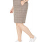 Bar III Women's Trendy Plus Size Plaid Pencil Skirt Brown Size 18W
