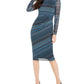 INC International Concepts Women's Side Ruched Midi Dress Turq Aqua Blue Size 8