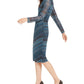 INC International Concepts Women's Side Ruched Midi Dress Turq Aqua Blue Size 8