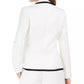 Kasper Women's Contrast-Piped Blazer Natural Size 18