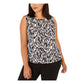 Kasper Women's Printed Sleeveless Wear To Work Top Black Size Medium