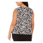 Kasper Women's Printed Sleeveless Wear To Work Top Black Size Medium