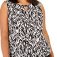 Kasper Women's Printed Sleeveless Wear To Work Top Black Size Medium