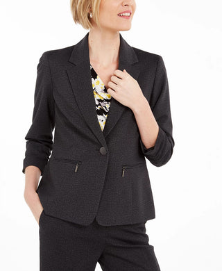 Kasper Women's Zip Pocket Blazer Charcoal Size 4