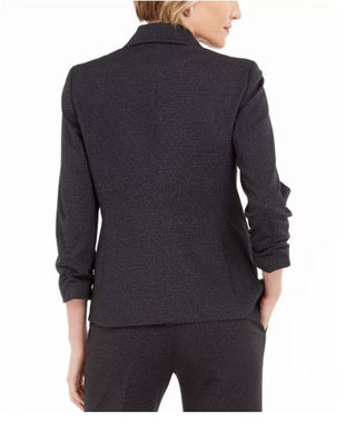 Kasper Women's Zip Pocket Blazer Charcoal Size 4