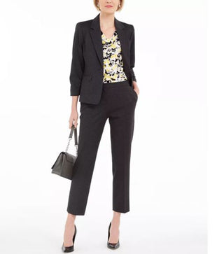 Kasper Women's Zip Pocket Blazer Charcoal Size 4