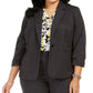 Kasper Women's Plus Size One-Button Blazer Gray Size 14W