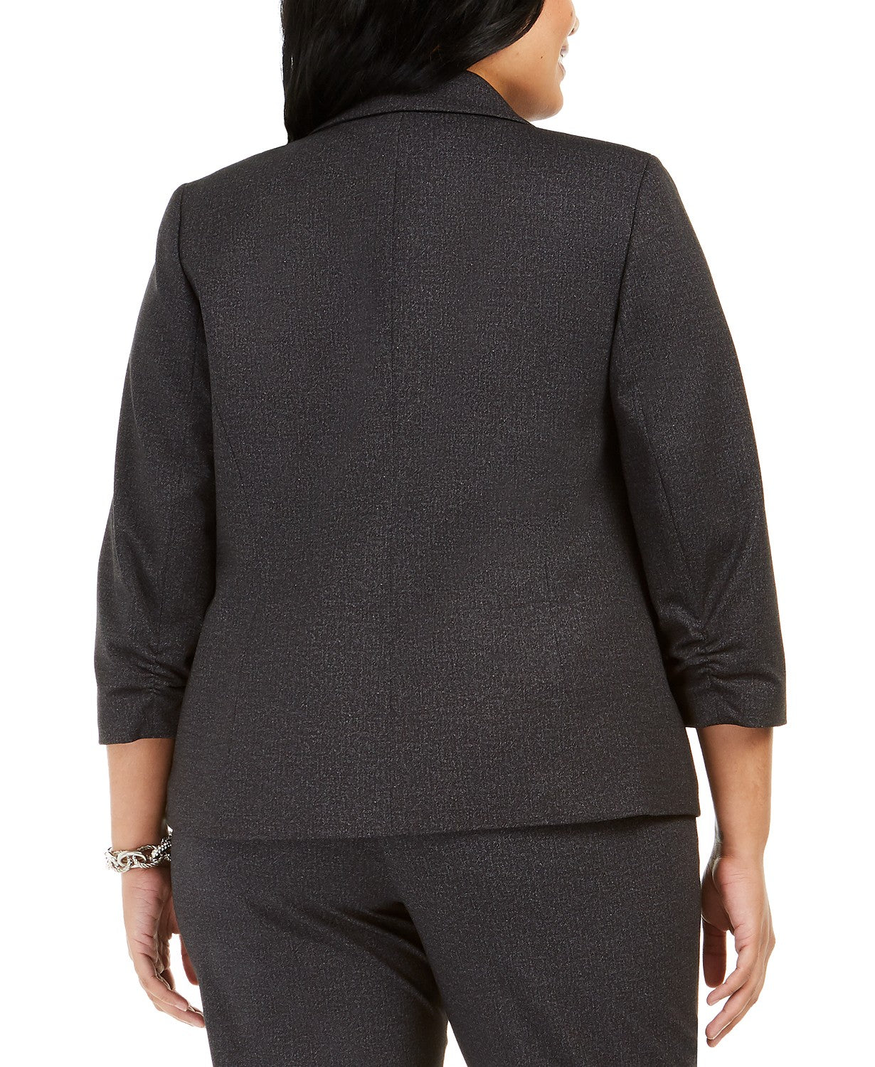 Kasper Women's Plus Size One-Button Blazer Charcoal Size 20