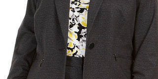 Kasper Women's Plus Size One-Button Blazer Charcoal Size 20