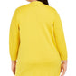 Kasper Women's Plus Open Front Cardigan Bright Yellow Size 2X