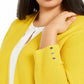 Kasper Women's Plus Open Front Cardigan Bright Yellow Size 2X