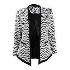 Kasper Women's Zig-Zag Knit Jacket Black Size 8