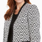 Kasper Women's Zig-Zag Knit Jacket Black Size 4
