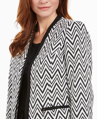 Kasper Women's Zig-Zag Knit Jacket Black Size 4