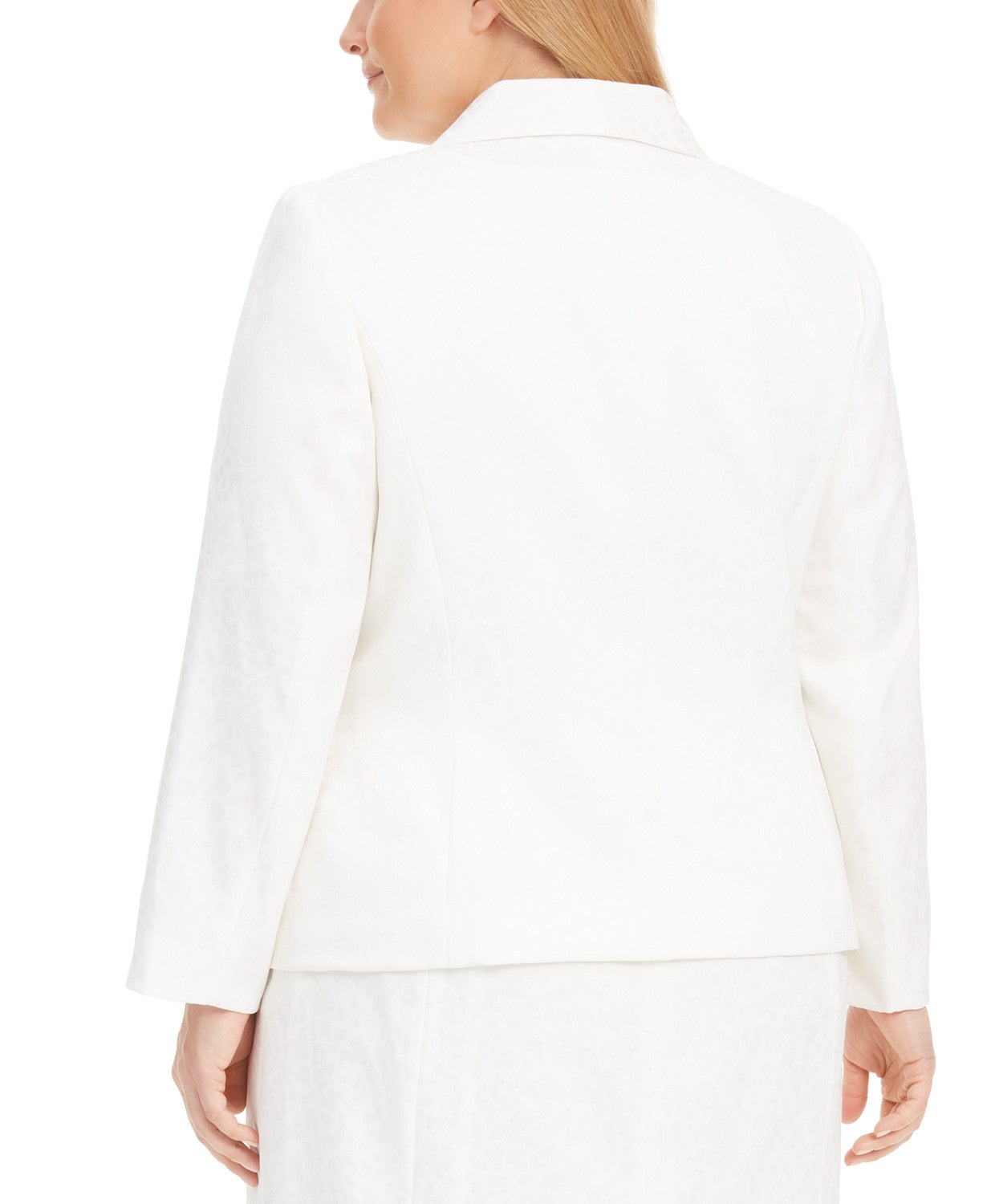 Kasper Women's Plus Size Shawl-Collar Animal-Print Jacquard Blazer Natural Size 24W