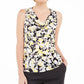 Kasper Women's Drape Neck Floral Print Top Medium Yellow Size X-Small