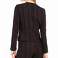 Bar III Women's Striped Open-Front Jacket Black Size Large