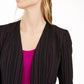 Bar III Women's Striped Open-Front Jacket Black Size Large