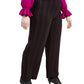 Bar III Women's Trendy Plus Size Striped Wide-Leg Pants Black Size 16 W