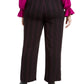 Bar III Women's Trendy Striped Wide Leg Pants Black Size 20W