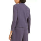 Bar III Women's Collarless Open-Front Jacket Blue Size Medium