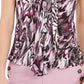 Bar III Women's Printed Tie-Neck Top Brght Pink Size X-Large
