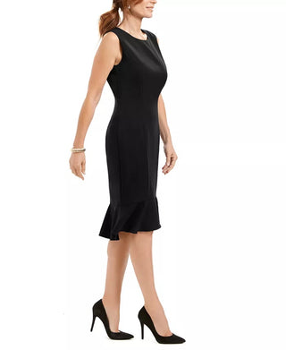 Kasper Women's Scalloped-Hem Sleeveless Dress Black Size 8