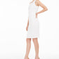 Kasper Women's Ribbed Metallic Sheath Dress White Size 10