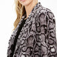 Bar III Women's Animal-Print Velvet Blazer Charcoal Size 4