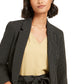 Bar III Women's Pinstripe Open-Front Blazer  Charcoal Size Extra Large