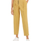 Bar III Women's Button-Front Pleated Pants Yellow Size 2