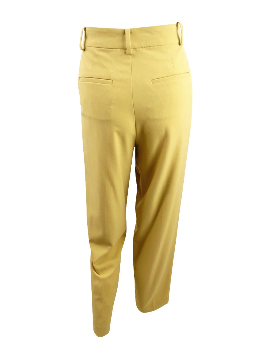 Bar III Women's Button-Front Pleated Pants Yellow Size 2