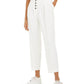 Bar III Women's Button-Front Pleated Pants White Size 12