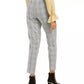 Bar III Women's Plaid Straight-Leg Pants Black Size 8
