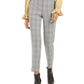 Bar III Women's Plaid Straight-Leg Pants Black Size 12