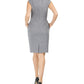 Anne Klein Women's Heathered Twill Sheath Dress Gray Size 10