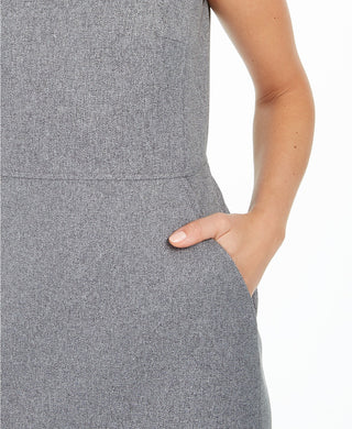 Anne Klein Women's Heathered Twill Sheath Dress Gray Size 10