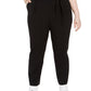 Bar III Women's Trendy Plus Tie-Waist Pants Black Size Extra Large